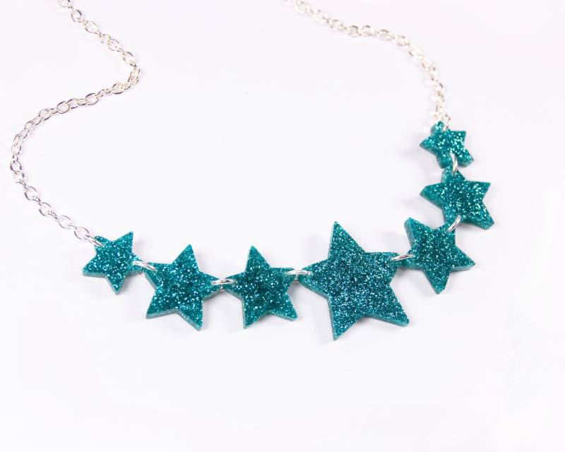 Türkis Glitzer Stern Halskette Laser Geschnittener Acryl Schmuck Türkis Glitzer Stern Halskette Laser Geschnittener Acryl Schmuck von eyupchuck
