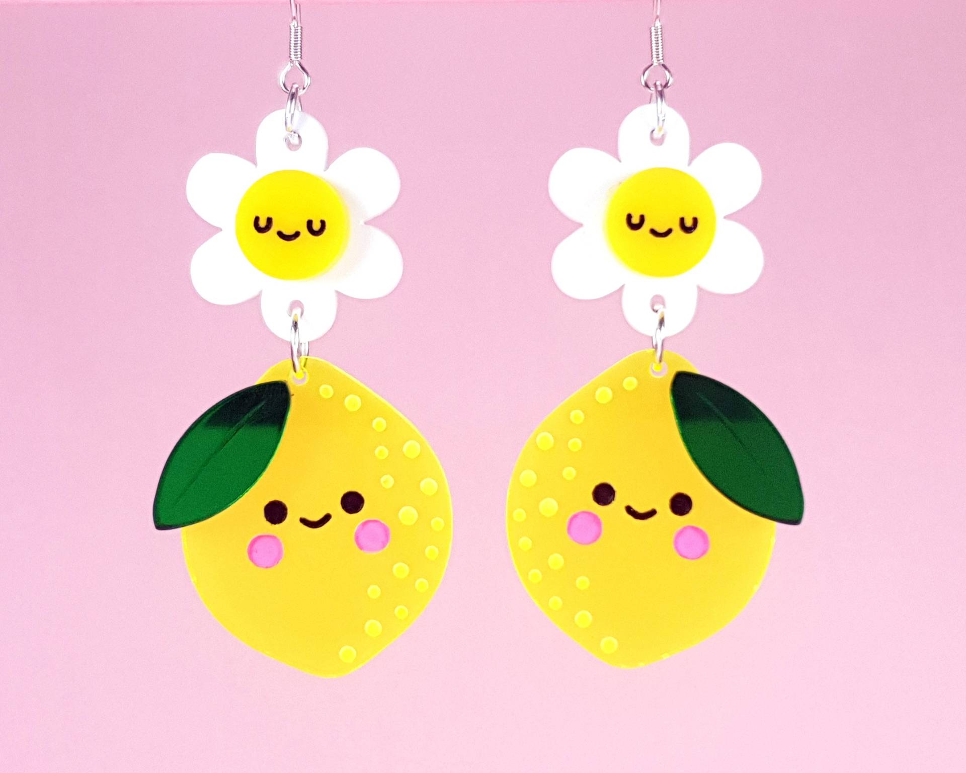 Zitrone Statement Ohrringe, Acryl Sommer Essen Schmuck von eyupchuck