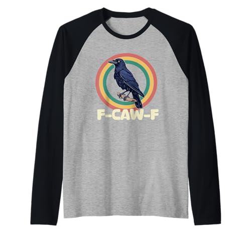 f-caw-f Krähe schwarze Krähe Rabe Vogel Männer Frauen Erwachsene Humor Raglan von f-caw-f crow black crow raven bird Men