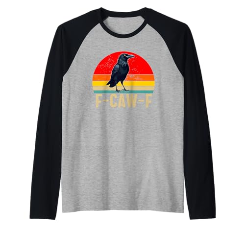 f-caw-f Krähe schwarze Krähe Rabe Vogel Männer Frauen Erwachsene Humor Raglan von f-caw-f crow black crow raven bird Men