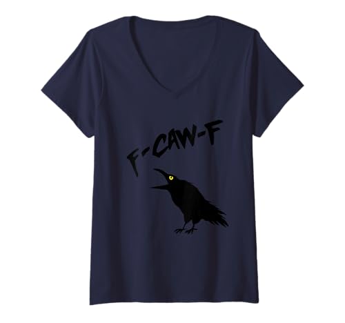 Damen f caw f T-Shirt mit V-Ausschnitt Damen f caw f T-Shirt mit V-Ausschnitt von f caw f crow