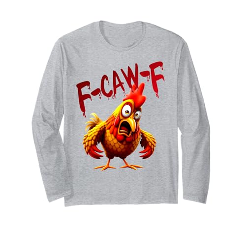 f-caw-f Funny Cow Chicken Langarmshirt von f cow f lover