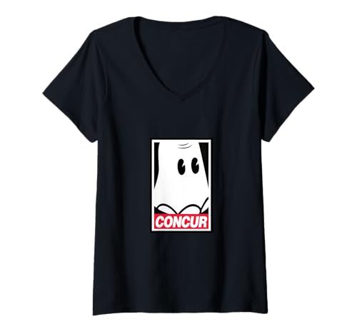 Damen CONCUR Ellefoot Elefantenfuß Retro Augen T-Shirt mit V-Ausschnitt Damen CONCUR Ellefoot Elefantenfuß Retro Augen T-Shirt mit V-Ausschnitt von f-rico Official Gear