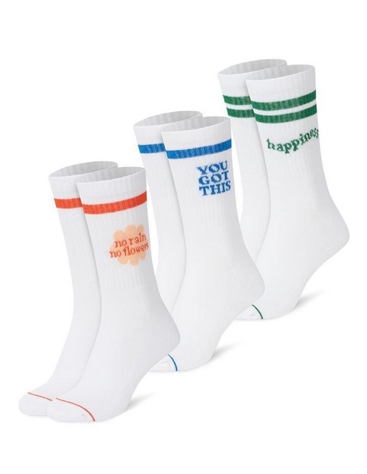 faav Tennissocken Crew Socks Stickerei - Socken Baumwolle - Unisex (3er Pack) von faav