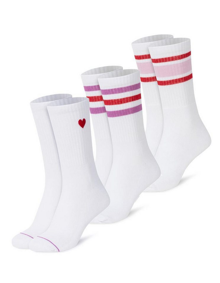 faav Tennissocken Crew Socks Stickerei - Socken Baumwolle - Unisex (3er Pack, 6-Paar) von faav