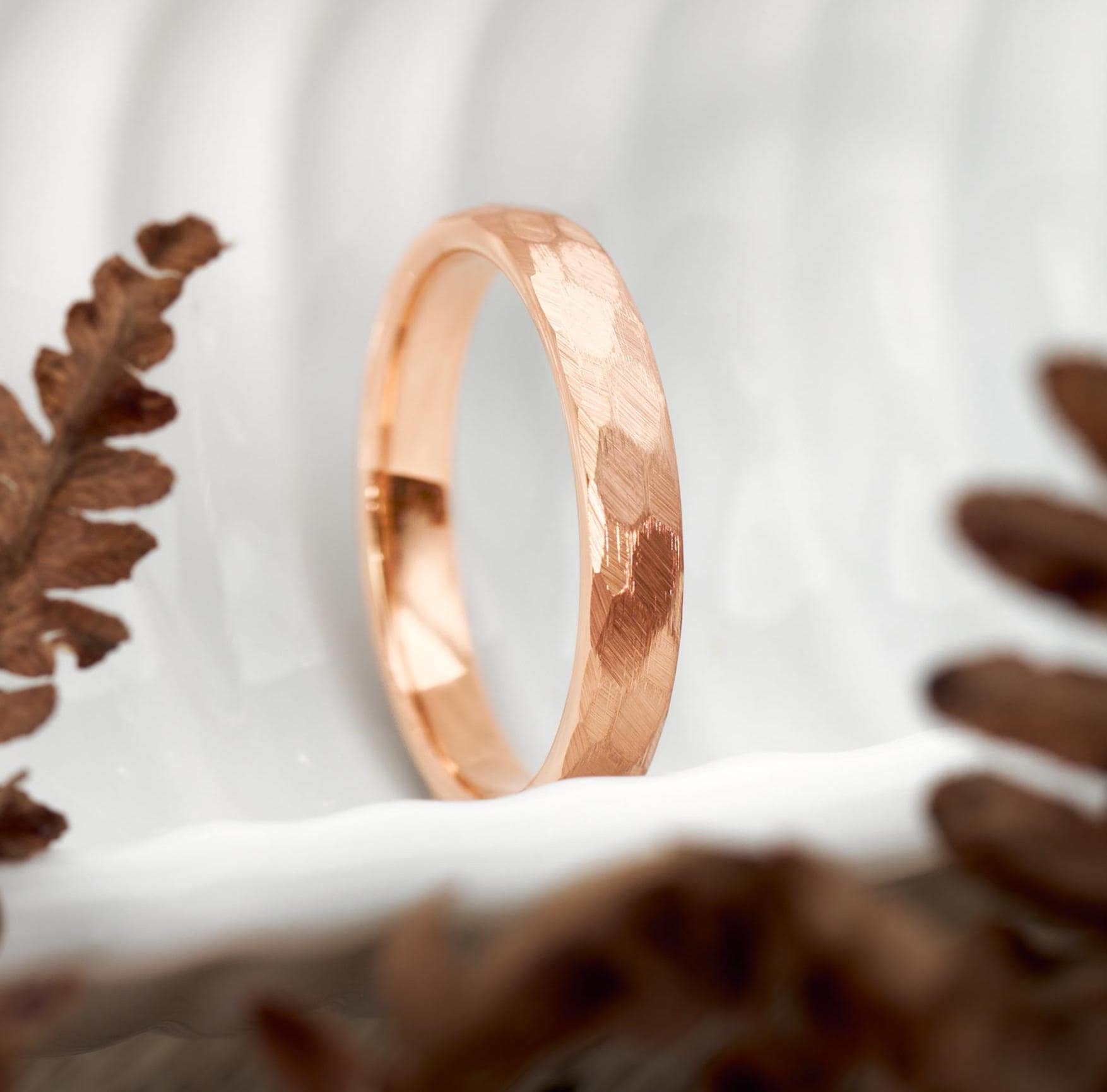 Luna Ring Roségold 3, 5 Mm Damen Wolfram Gehämmert Wasserfest Ehering Trauring Verlobungsring Frauen Unikat Schmuck Für von fablano