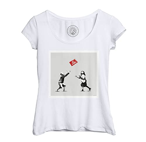 Rundhals-T-Shirt aus Bio-Baumwolle für Damen Banksy Keine Ballspiele Kind von Fabulous