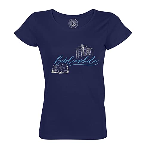 Rundhals-T-Shirt aus Bio-Baumwolle für Damen Bibliophile Lesen Buch Passion Roman von Fabulous