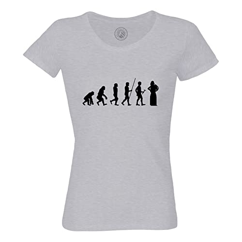 Rundhals-T-Shirt aus Bio-Baumwolle für Damen Evolution Waldhorn Orchester Instrument Musiker von Fabulous