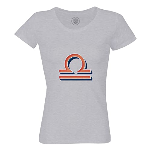 Rundhals-T-Shirt aus Bio-Baumwolle für Damen Waage Sternzeichen Astrologie Tierkreis Symbol Figur von Fabulous