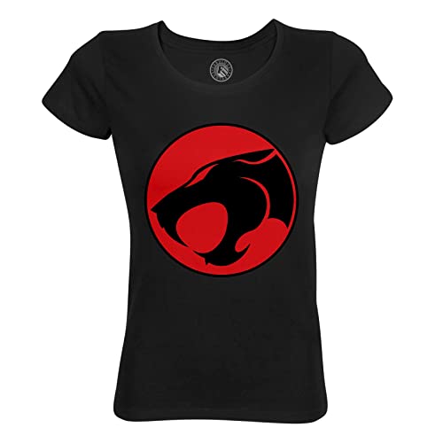 Rundhals-T-Shirt aus Bio-Baumwolle für Damen Zeichentrickfilm Thundercats Cosmocats 80er Jahre von Fabulous