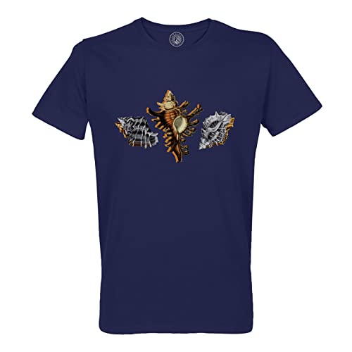 Rundhals-T-Shirt aus Bio-Baumwolle für Herren 3 Antike Muscheln Meeresbiologie Antike Illustration von Fabulous