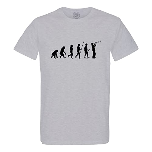 Rundhals-T-Shirt aus Bio-Baumwolle für Herren Evolution Posaune Musik Instrument Musiker von Fabulous