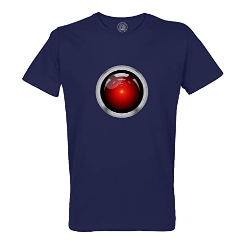 Rundhals-T-Shirt aus Bio-Baumwolle für Herren Hal 9000 Geek Videospiele Weltraum Science Fiction Film von Fabulous