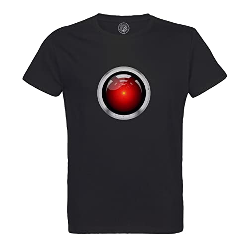 Rundhals-T-Shirt aus Bio-Baumwolle für Herren Hal 9000 Geek Videospiele Weltraum Science Fiction Film von Fabulous