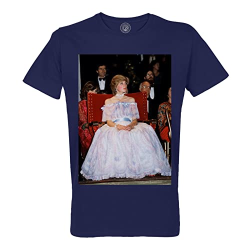 Rundhals-T-Shirt aus Bio-Baumwolle für Herren Lady Diana Prinzessin England Ballkleid Königliche Familie von Fabulous