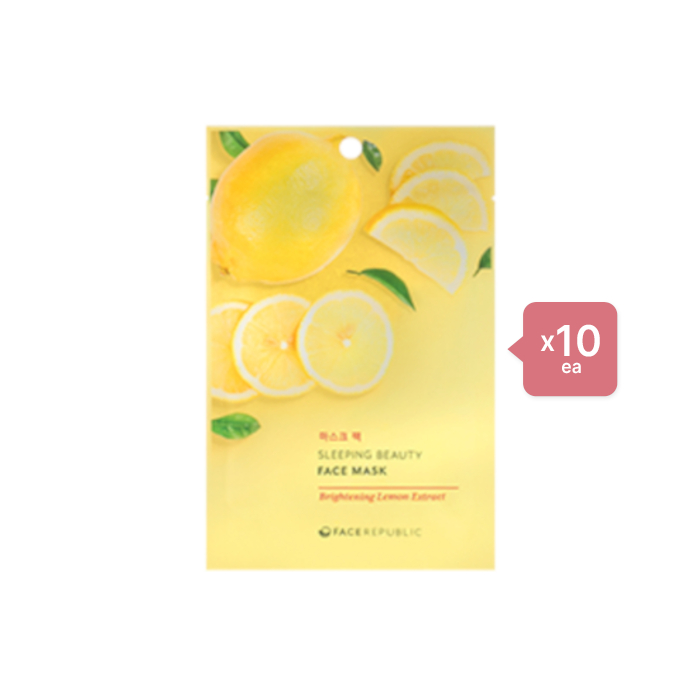 face republic Sleeping Beauty Face Mask - 23ml - Brightening Lemon Extract (10ea) Set von face republic