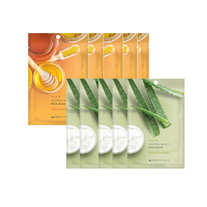 face republic - Sleeping Beauty Face Mask - 23ml - Soothing Aloe Extract (5ea) + Sleeping Beauty Face Mask - 23ml -... von face republic