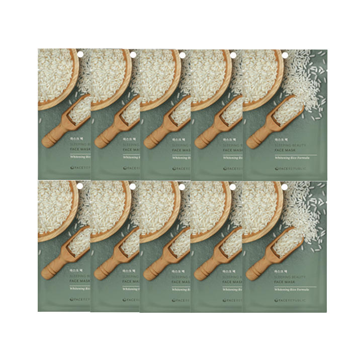 face republic - Sleeping Beauty Face Mask - 23ml - Whitening Rice Formula (10ea) Set von face republic