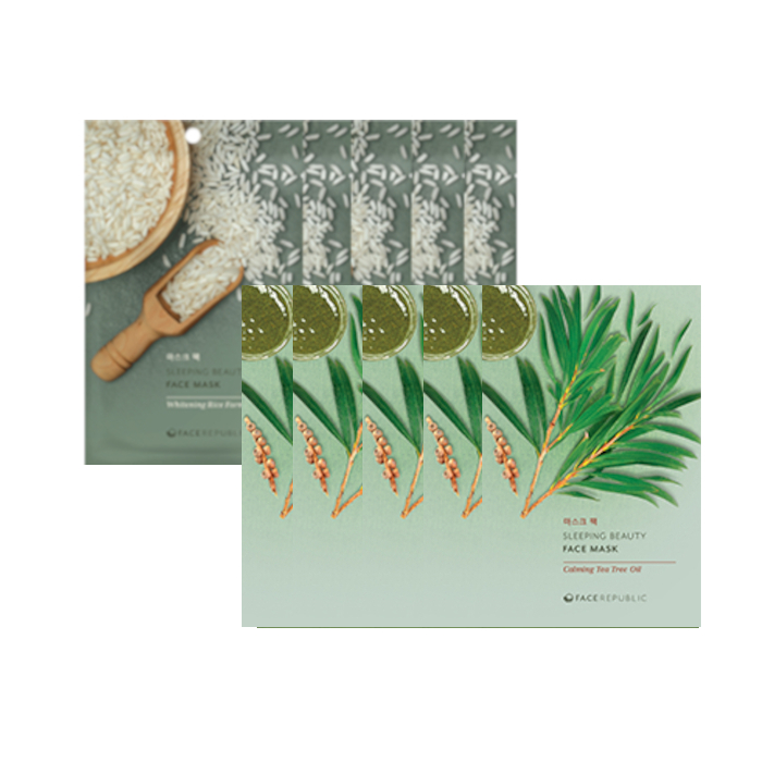 face republic - Sleeping Beauty Face Mask - 23ml - Whitening Rice Formula (5ea) + Sleeping Beauty Face Mask - 23ml -... von face republic