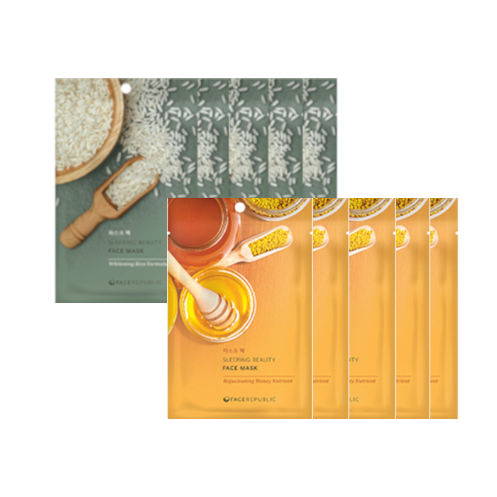 face republic - Sleeping Beauty Face Mask - 23ml - Whitening Rice Formula (5ea) + Sleeping Beauty Face Mask - 23ml -... von face republic