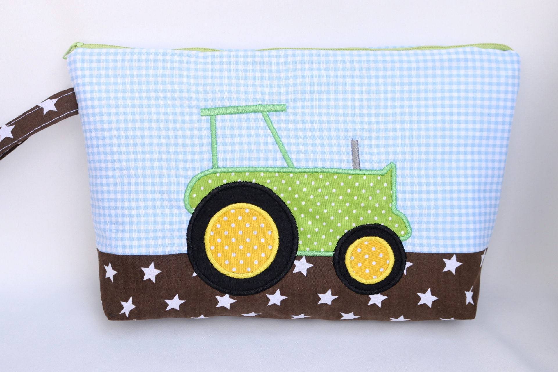 Windeltasche, Traktor, Wickeltasche Mit Namen, Kulturbeutel, Kinder Windeltasche, Traktor, Wickeltasche Mit Namen, Kulturbeutel, Kinder von fadentaenzerin
