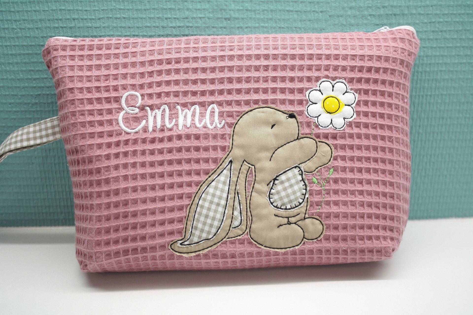 Windeltasche Mit Namen, Personalisiert, Kulturbeutel Für Kinder, Hase Windeltasche Mit Namen, Personalisiert, Kulturbeutel Für Kinder, Hase von fadentaenzerin