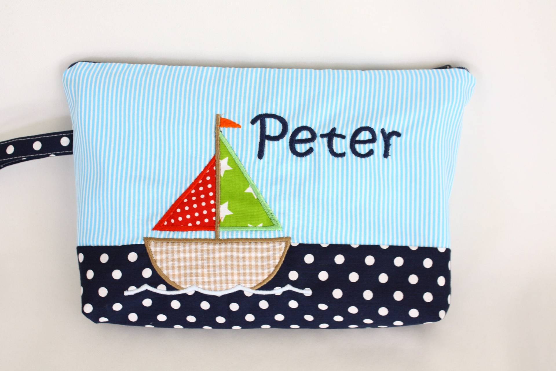 Windeltasche Mit Wunschnamen Segelschiff von fadentaenzerin