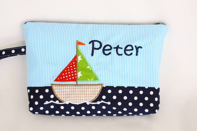 Windeltasche Mit Wunschnamen Segelschiff von fadentaenzerin