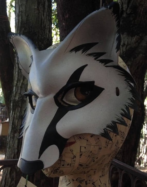 Silber Fuchs, Kleine Weiße Fuchs Maske, Wolfsleder Maske Von Faerywhere von faerywhere