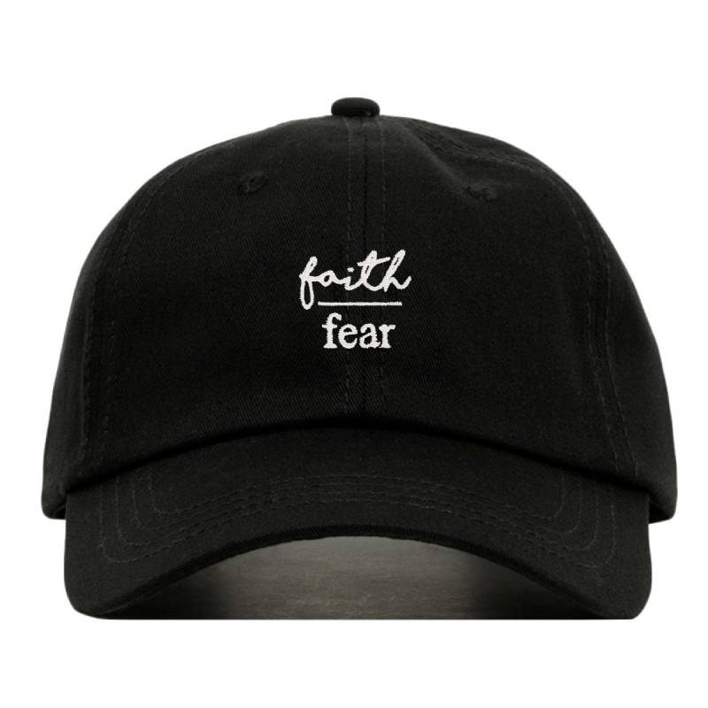 Glaube Ist Größer Als Angst-Baseball-Mütze, Bestickt Dad Cap Religion Christian Catholic Unstrukturierte Sechs Panel Verstellbarer Riemen Zurück von fairebroderie