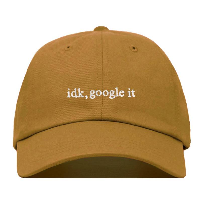 Idk Google It Baseball-Mütze, Bestickt Dad Cap Lustige Internet Geek Geschenk Unstrukturierte Sechs Panel Verstellbarer Riemen Zurück von fairebroderie