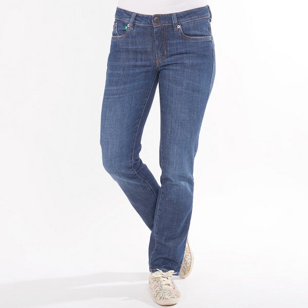 fairjeans Basic Jeans STRAIGHT WAVES, gerades Bein, jeansblau mit Waschung, mittelhoher Bund von fairjeans