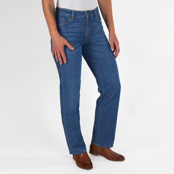 fairjeans Damenjeans CLASSIC, gerades Bein, hoher Bund, in Farben NAVY und WAVES von fairjeans