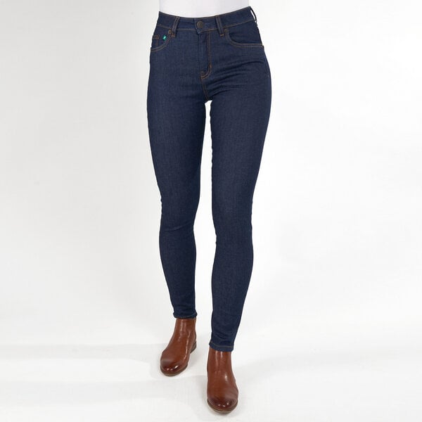 fairjeans Röhrenjeans SKINNY HIGH NAVY, eng und elastisch mit hohem Bund, dunkelblau von fairjeans