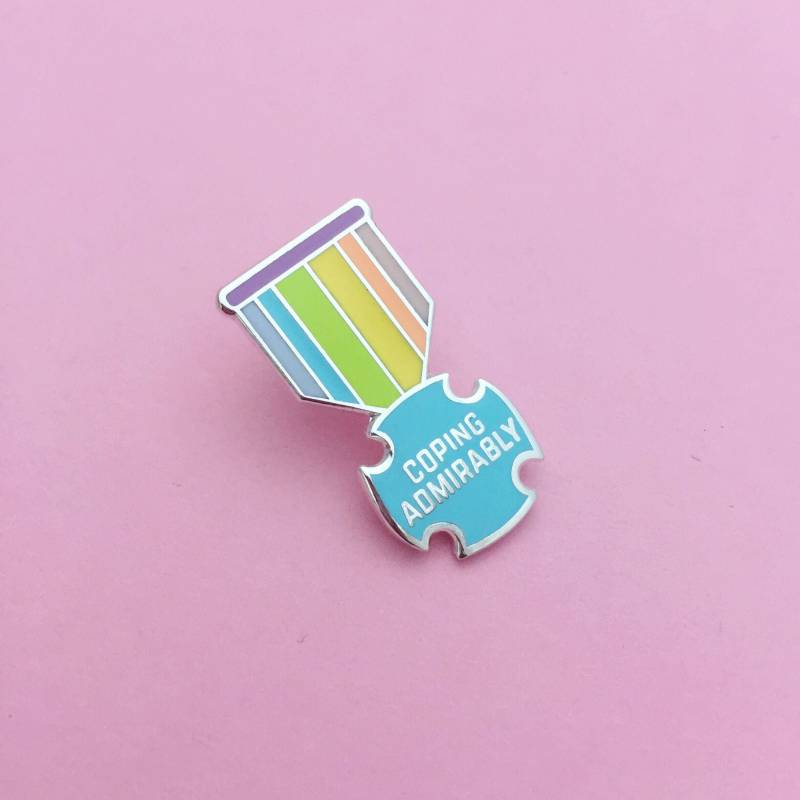 Bewältigung Der Medaille Enamel Pin Abzeichen - Erwachsene Leistung Positivität Regenbogen von fairycakes