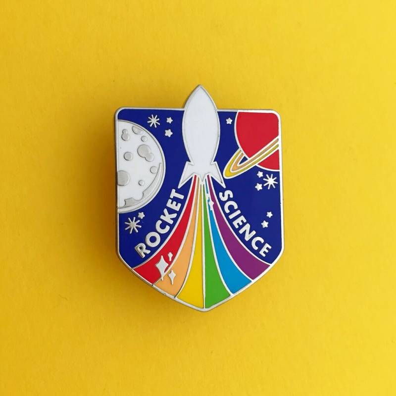 Rocket Science Regenbogen Rakete Emaille Pin von fairycakes
