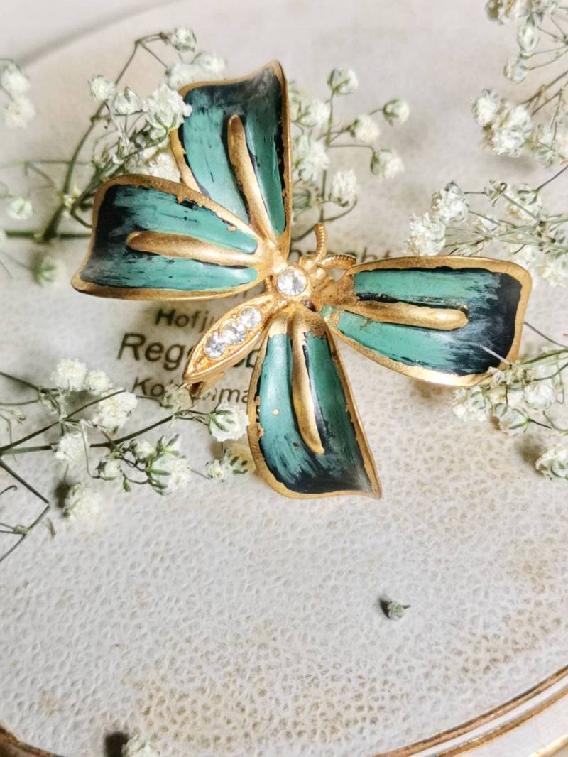 50Er Jahre Messing Brosche Fliege/Schmetterling True Vintage Design Strass Brooch Biene Hummel Fly Beetle 50Er Jahre Messing Brosche Fliege/Schmetterling True Vintage Design Strass Brooch Biene Hummel Fly Beetle von fairytailjewelry