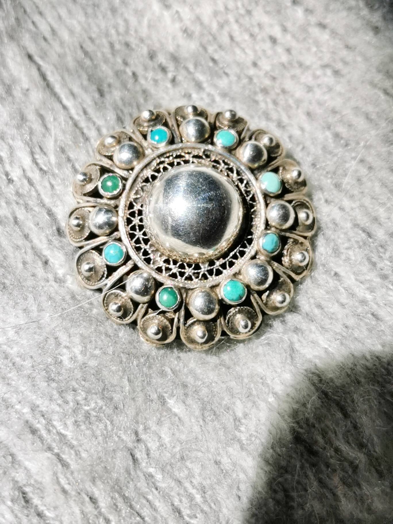 800 Silber Türkis Brosche Israel Ägypten Um 1920 Jugendstil Nadel Art Nouveau Midcentury 800 Silber Türkis Brosche Israel Ägypten Um 1920 Jugendstil Nadel Art Nouveau Midcentury von fairytailjewelry