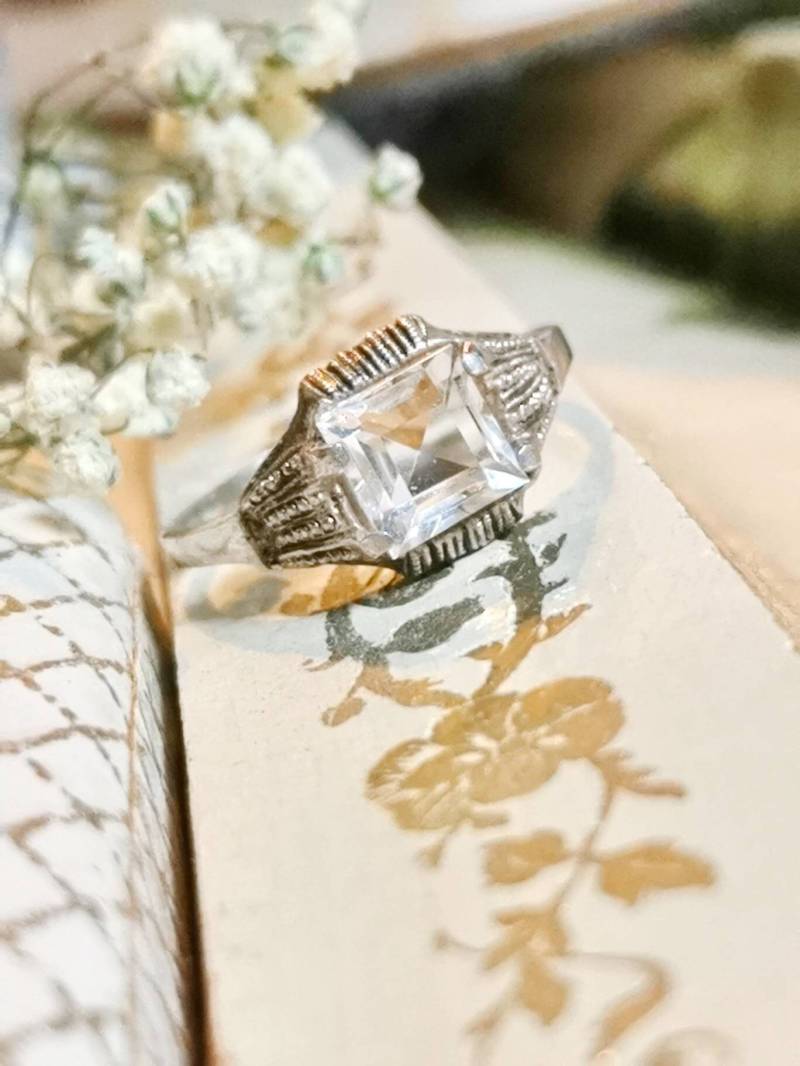 Art Deco 835 Silber Aquamarin Ring Gr. 16mm Antik Schmuck Edelstein Silver Gemstone Ring Cottage Landhaus Geschenk Art Deco 835 Silber Aquamarin Ring Gr. 16mm Antik Schmuck Edelstein Silver Gemstone Ring Cottage Landhaus Geschenk von fairytailjewelry