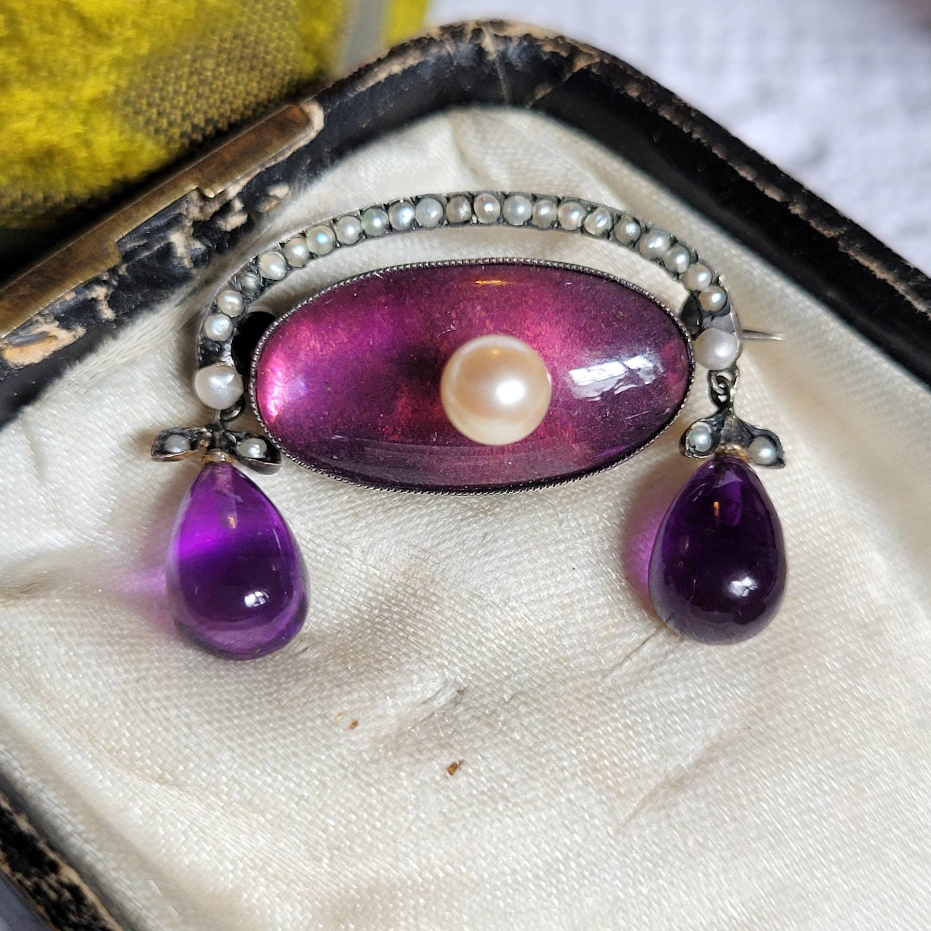 Art Nouveau 900 Silber Depose Amethyst Brosche Fahrner ? Pforzheim Jugendstil Schmuck Saatperlen Antik Sammler Art Nouveau 900 Silber Depose Amethyst Brosche Fahrner ? Pforzheim Jugendstil Schmuck Saatperlen Antik Sammler von fairytailjewelry