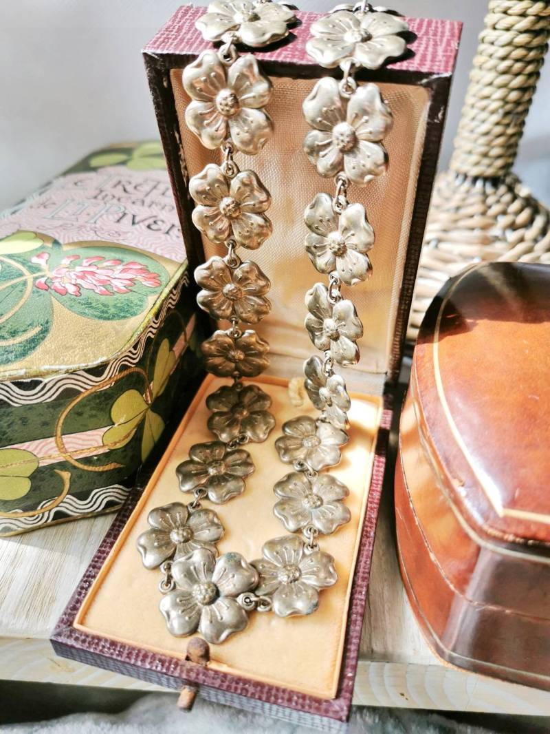 Art Nouveau Busch Rosen Collier Kette Um 1920 Jugendstil Roses Necklace Versilbert Wmf? von fairytailjewelry