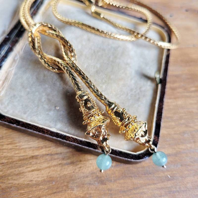 Camrose & Kross Jbk Jaqueline Kennedy Halskette Goldene Quasten U. Jade Modeschmuck Design Out Couture Selten Golden Geschenk Rar Camrose & Kross Jbk Jaqueline Kennedy Halskette Goldene Quasten U. Jade Modeschmuck Design Out Couture Selten Golden Geschenk Rar von fairytailjewelry