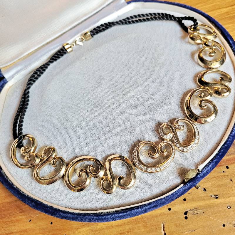 Elegantes Pierre Lang Collier Halskette Go Design Strass Elegant Dame Lady Frau Geschenk Sammler Pl Floral von fairytailjewelry