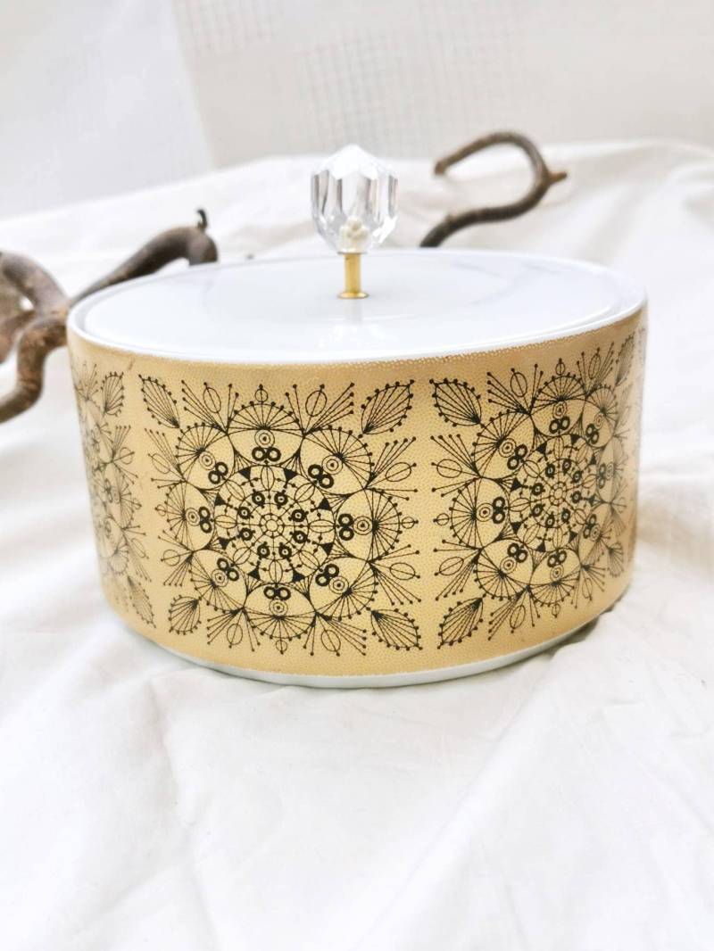 Hutschenreuther Schmuck Dose Mit Glas in Gold & Weiß Porzellan Döschen Schatulle Box Edel Hutschenreuther Schmuck Dose Mit Glas in Gold & Weiß Porzellan Döschen Schatulle Box Edel von fairytailjewelry