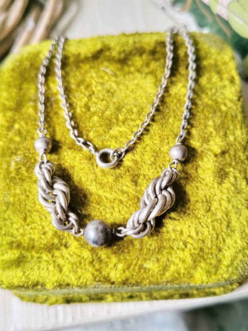 Jugendstil Echt Silber Collier Kette 1900 Zart Silver Necklace Art Nouveau Kordelkette Jugendstil Echt Silber Collier Kette 1900 Zart Silver Necklace Art Nouveau Kordelkette von fairytailjewelry