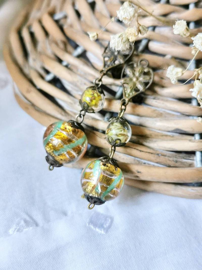 Jugendstil Murano Glas Perlen Ohrclips Um 1900 Lamp Work True Vintage Earclips Ohrringe Cottage Jugendstil Murano Glas Perlen Ohrclips Um 1900 Lamp Work True Vintage Earclips Ohrringe Cottage von fairytailjewelry