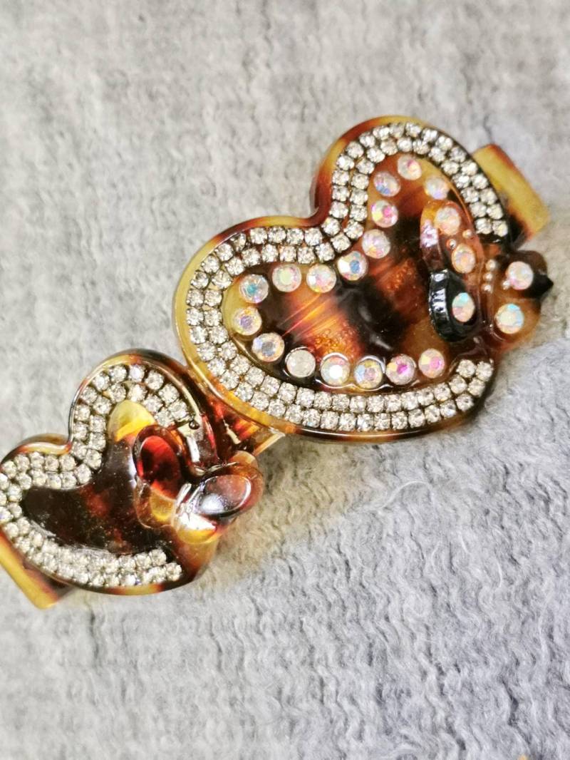 True Vintage Haarspange Schildpat Optic & Strass Out Couture 80Er Jahre Haarklammer True Vintage Haarspange Schildpat Optic & Strass Out Couture 80Er Jahre Haarklammer von fairytailjewelry