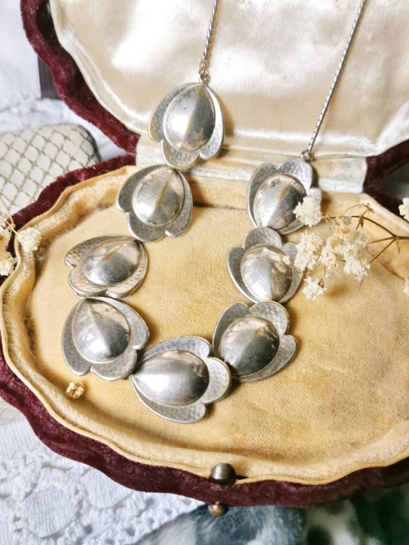 Wmf Art Deco Messing Verchromt Collier Kette Bauhaus Design 1930 Silver Necklace Schuppen Wmf Art Deco Messing Verchromt Collier Kette Bauhaus Design 1930 Silver Necklace Schuppen von fairytailjewelry