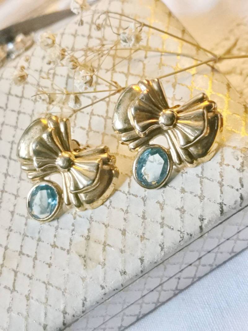 xxl 925 Silber Verg. Ohstecker Ohrringe Schleifen True Vintage Sterling Silver Earring Bows Blau Geschenk Cottage xxl 925 Silber Verg. Ohstecker Ohrringe Schleifen True Vintage Sterling Silver Earring Bows Blau Geschenk Cottage von fairytailjewelry
